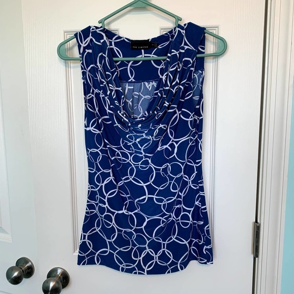 The Limited Women's Size Extra Small Blue Circle Print Top - Picture 1 of 4